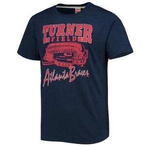 HOMAGE Navy Blue Crewneck Graphic Tee with Red Label